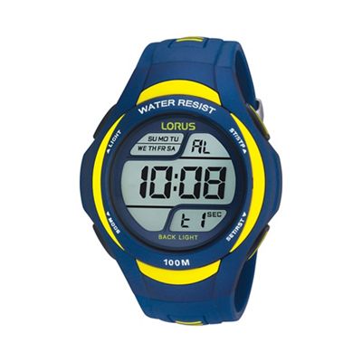 Men's blue and yellow digital watch r2339ex9